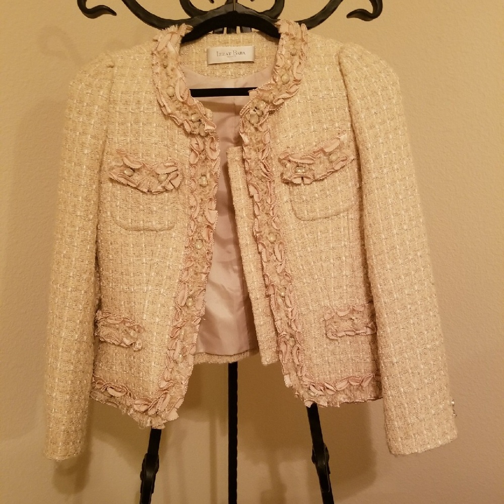 Cream Jacket by Izzat Baba